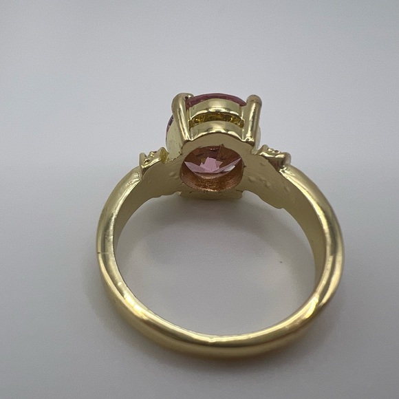 Pink Sapphire Simulant Ring, Size 8.25